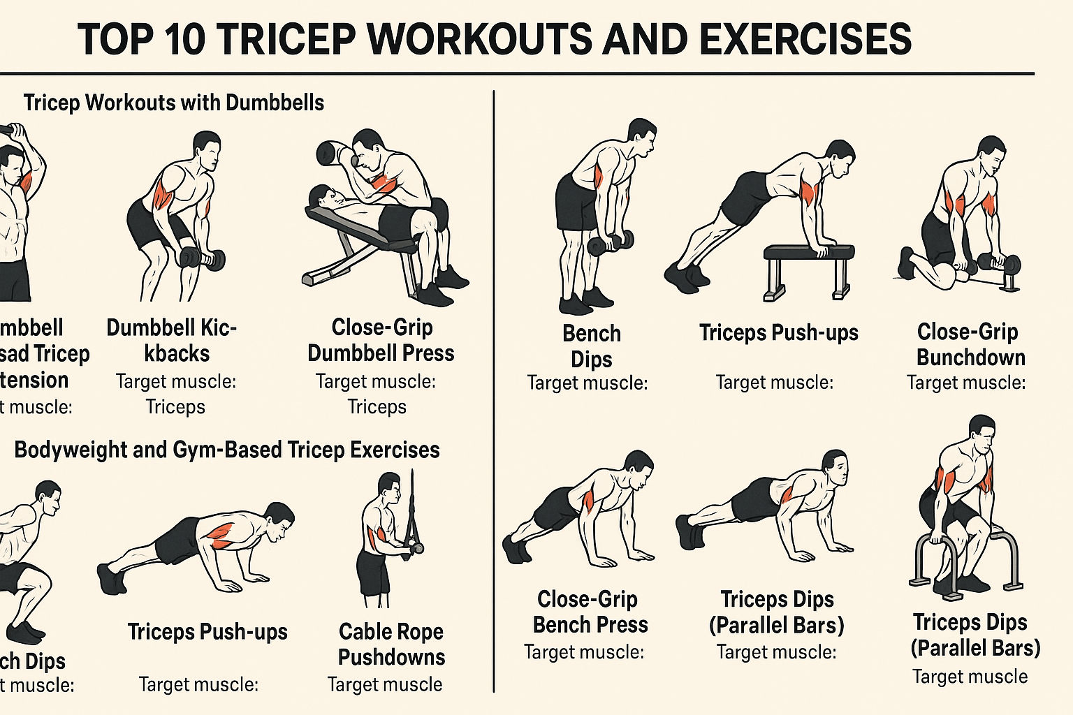 effective tricep workouts with dumbbells and bodyweight