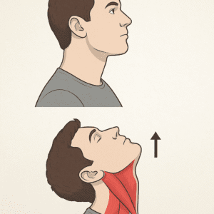 Lift your chin upward to get sharp jawline
