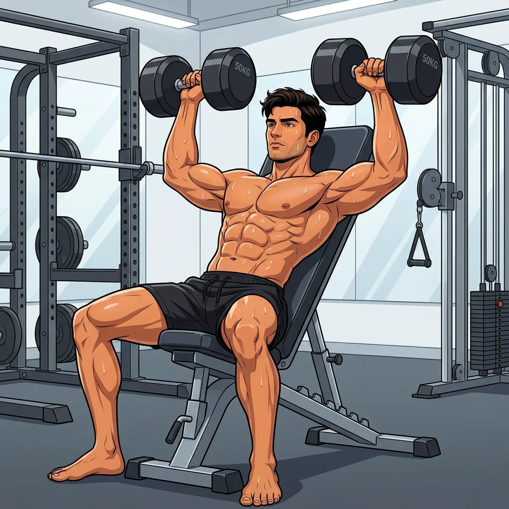 chest workout gym incline dumbbell press for upper chest