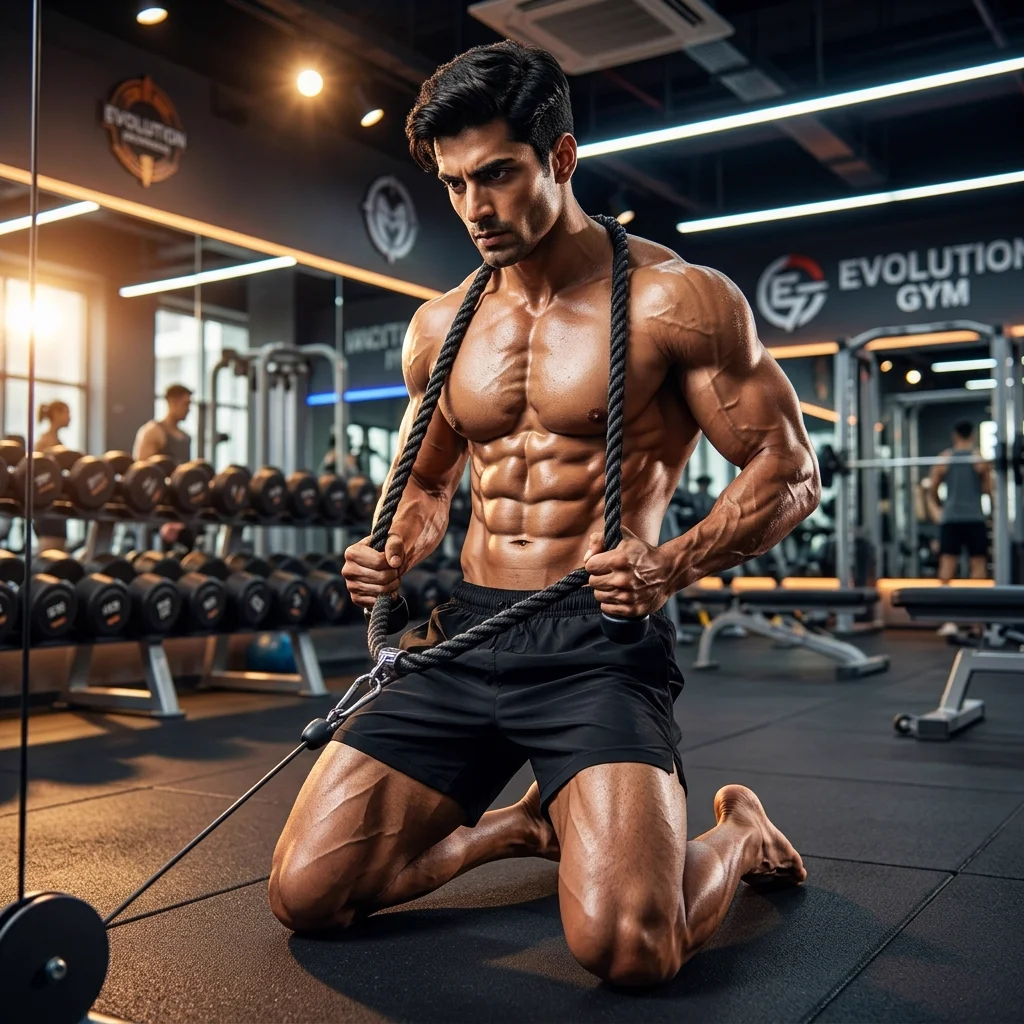 best abs workout gym kneeling cable crunch for six pack abs
