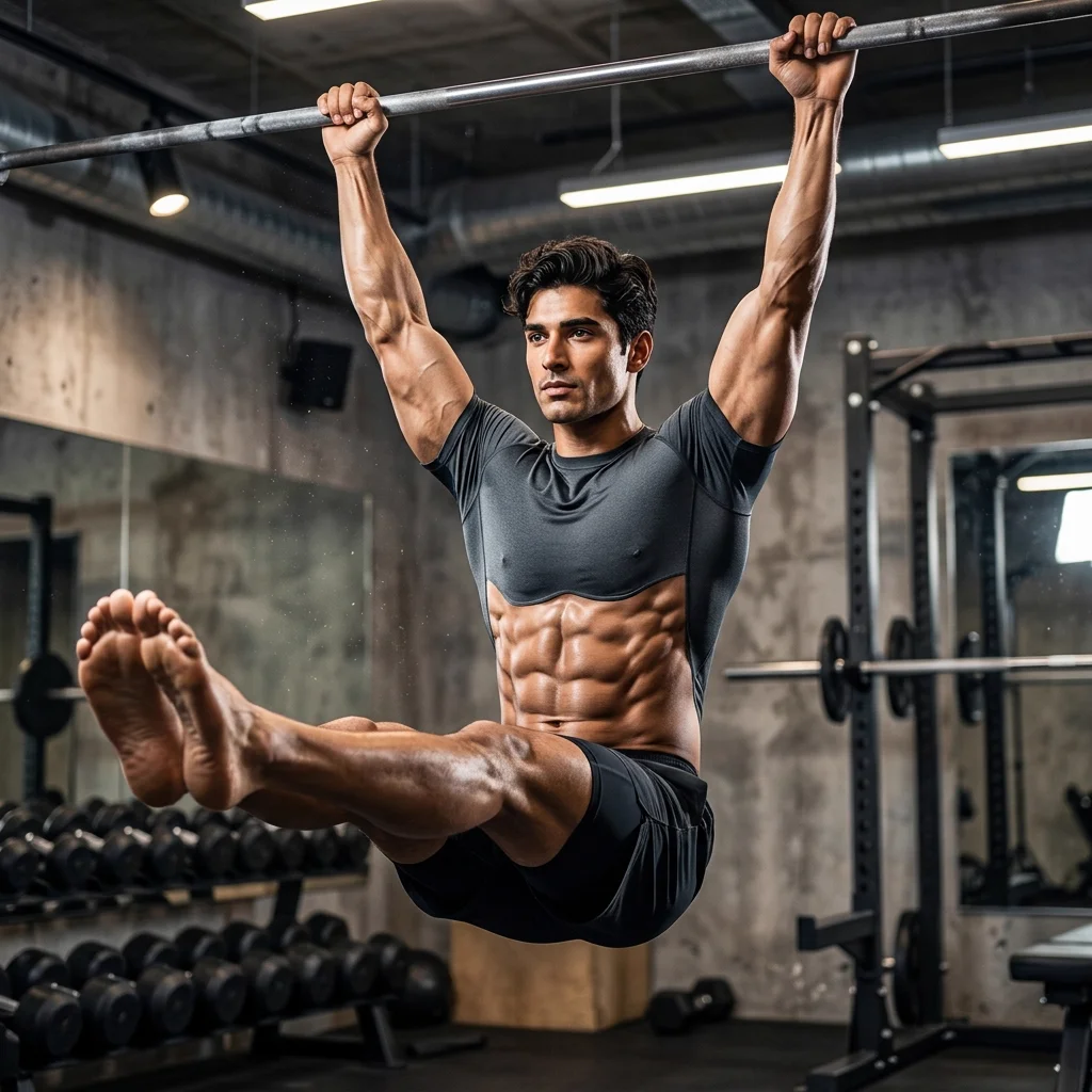 six pack abs hanging leg raises pull up bar gym abs workout