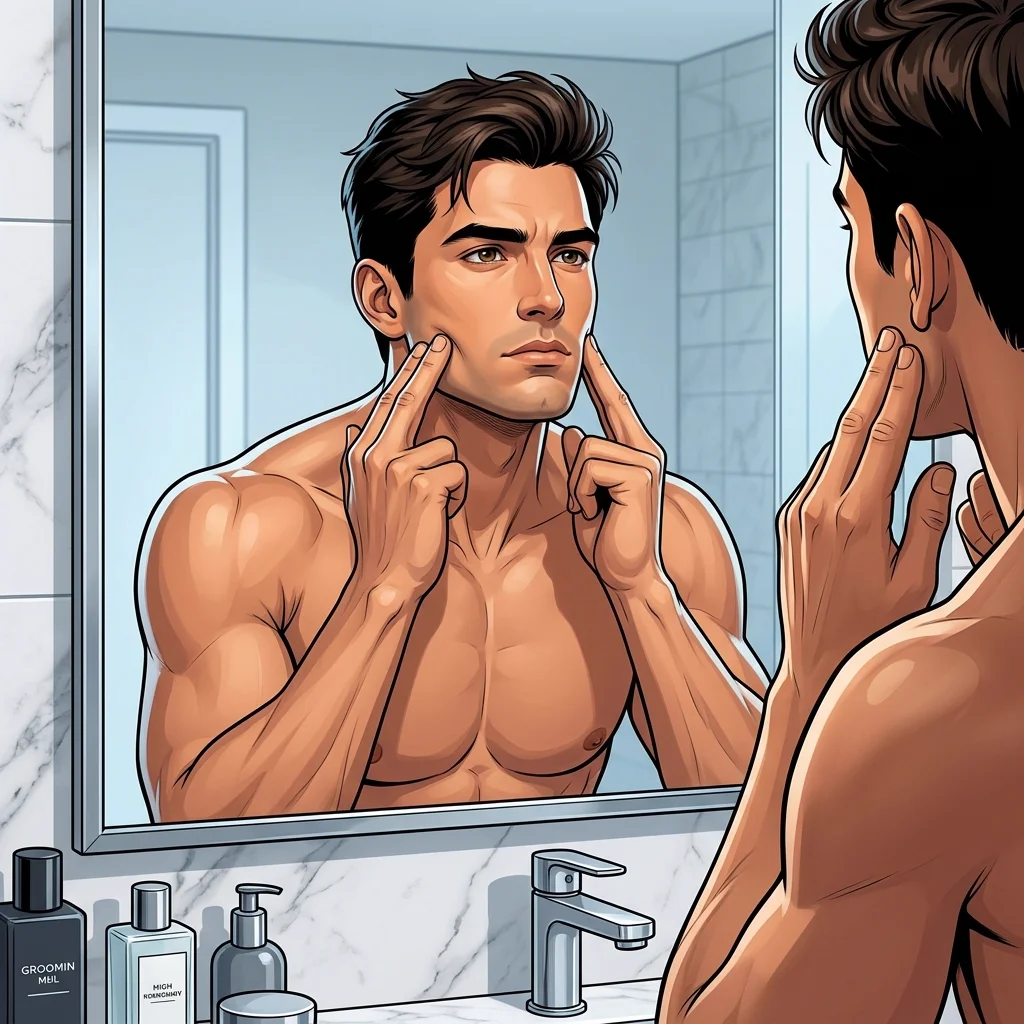 facial massage for a defined jawline and reducing puffiness